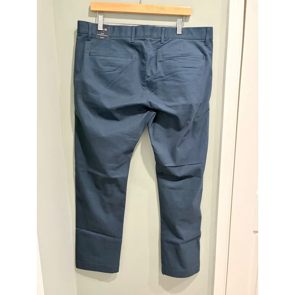 J.Crew Mens 770 Straight-Fit TruTemp 365 Chino British Pants Blue 36x30  NWT